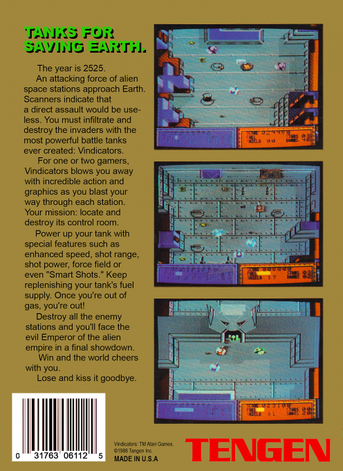 Vindicators (Homebrew) — Box back